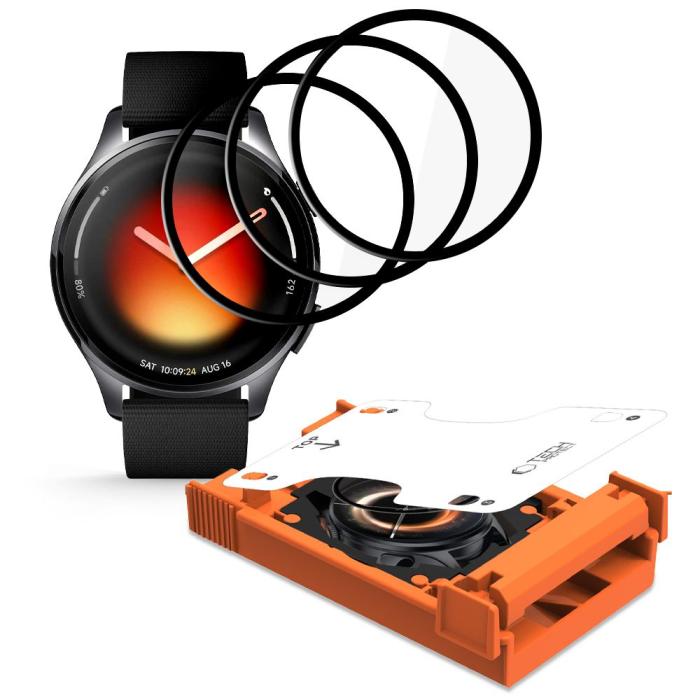 Bild 2, Tech-Protect Xiaomi Watch 5 3-PACK Skärmskydd EasySet Flex+