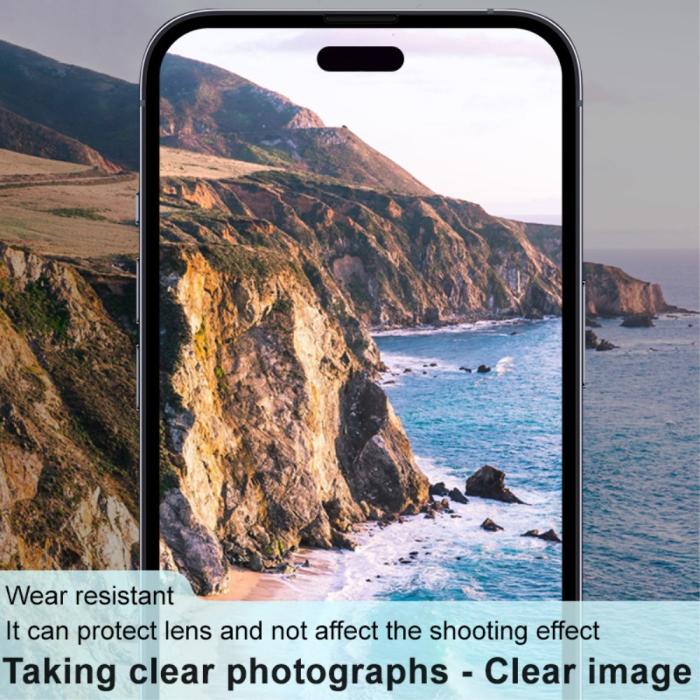 Bild 6, IMAK iPhone 15 / 15 Plus Linsskydd Akryl/Härdat Glas Svart