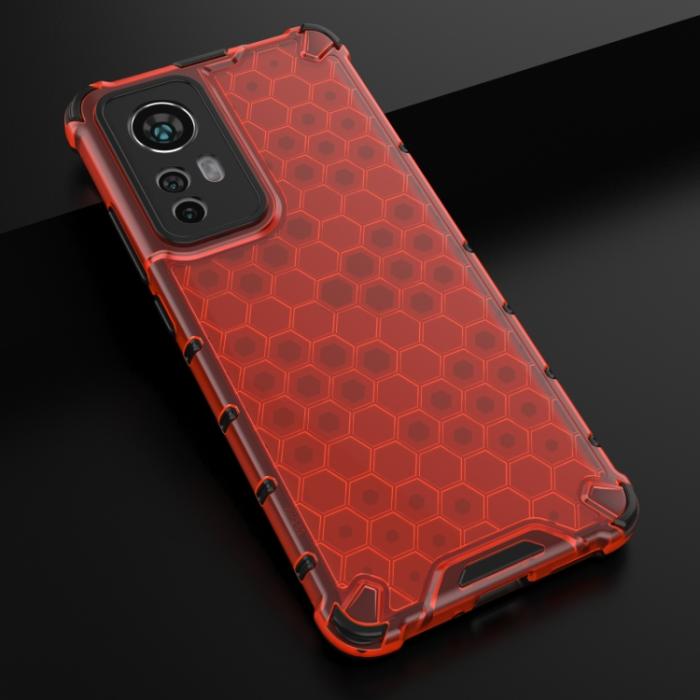 Bild 2, Xiaomi 12 Skal Shockproof Honeycomb Röd
