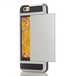 iPhone 6/6s Skal Hybrid Kortfack - Silver