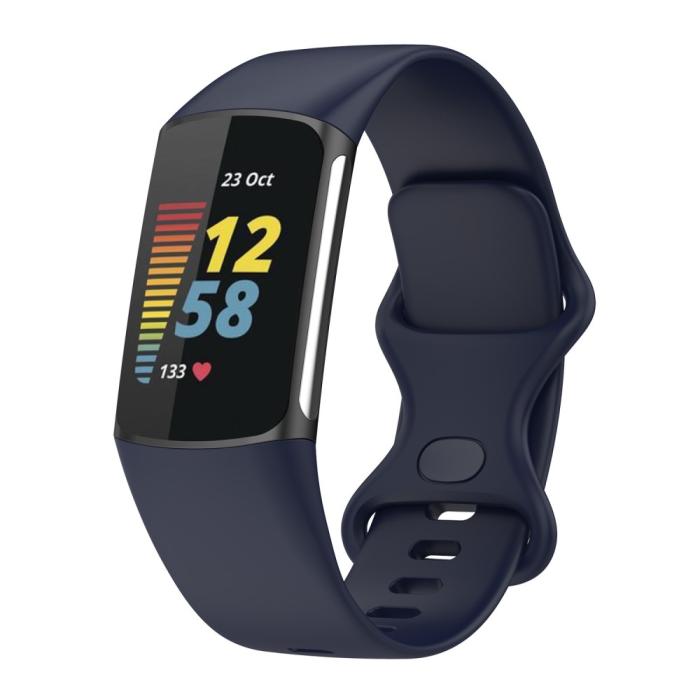 Bild 2, Fitbit Charge 6 / 5 Armband TPU (L) Mörk Blå