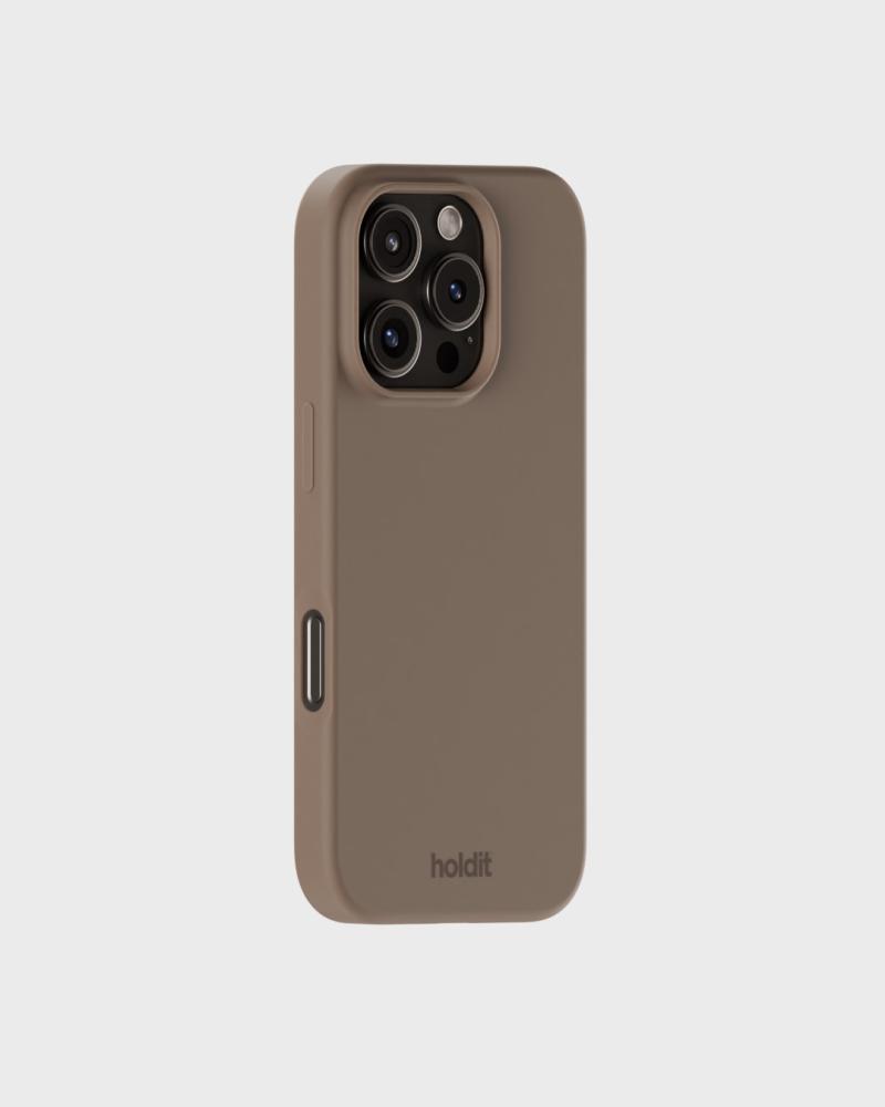 holdit iPhone 16 Pro Mobilskal Silikon Mocha Brown