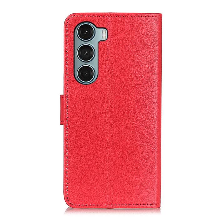 Bild 3, Motorola Moto G200 Fodral Litchi Läder Röd