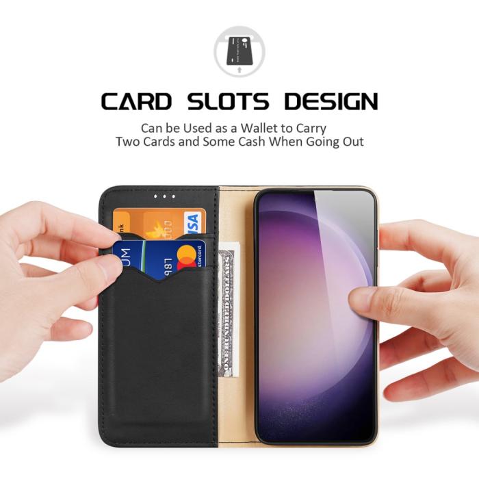 Bild 2, DUX DUCIS Galaxy S24 Plus Fodral RFID Hivo Äkta Läder Svart
