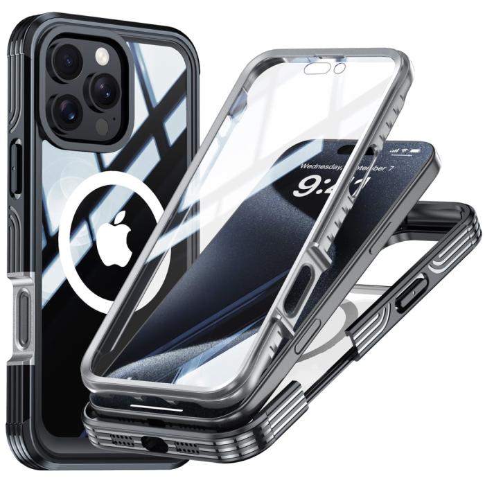 Bild 1, iPhone 16 Pro Max Skal Med Skärmskydd 360 Hybrid