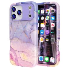 iPhone 17 Pro Skal Hybrid Med Marmor Tryck Lila / Rosa