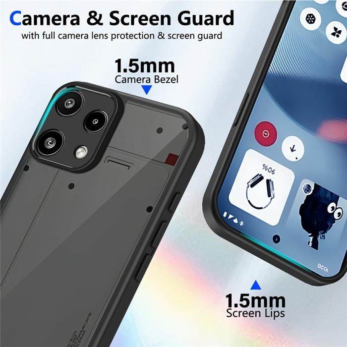 Bild 5, Nothing Phone 3a Lite Skal Hybrid Transparent / Svart