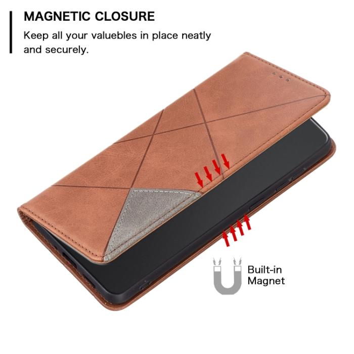 Bild 6, Xiaomi 13 Lite 5G Fodral Geometriskt Flip Läder Brun