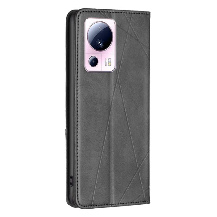 Bild 3, Xiaomi 13 Lite 5G Fodral Geometriskt Flip Läder Svart