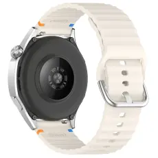 Klockarmband 22 mm Silikon Wave Design Off White