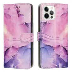 iPhone 15 Pro Fodral Marmor L&auml;der Lila