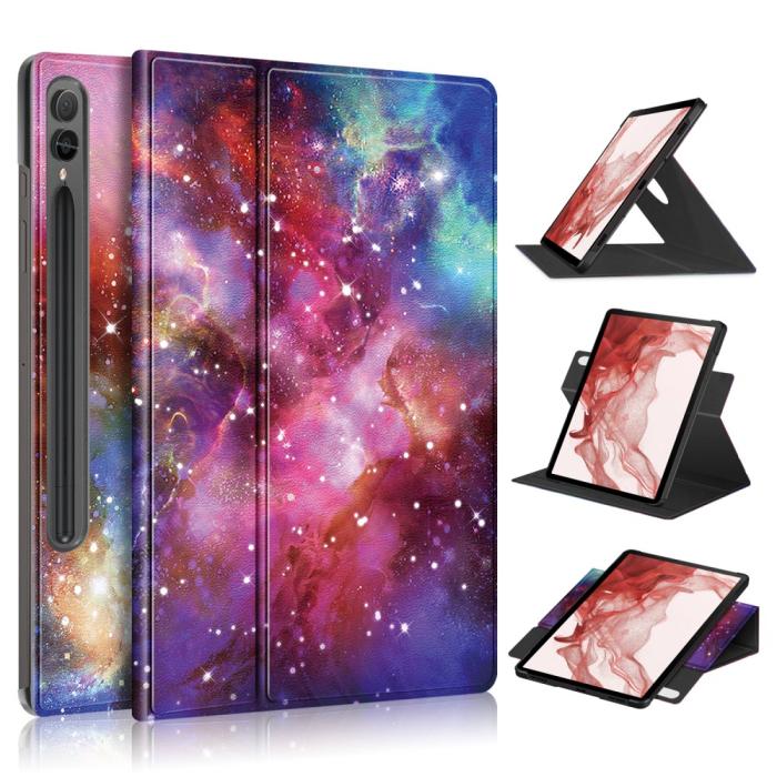 Bild 1, Galaxy Tab S9 Fodral Läder 360° Rotation Cosmic Space