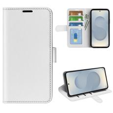 Samsung Galaxy S25 Edge Fodral Crazy Horse L&auml;der Vit