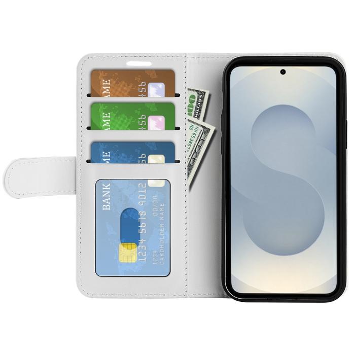 Bild 2, Samsung Galaxy S25 Edge Fodral Crazy Horse Läder Vit