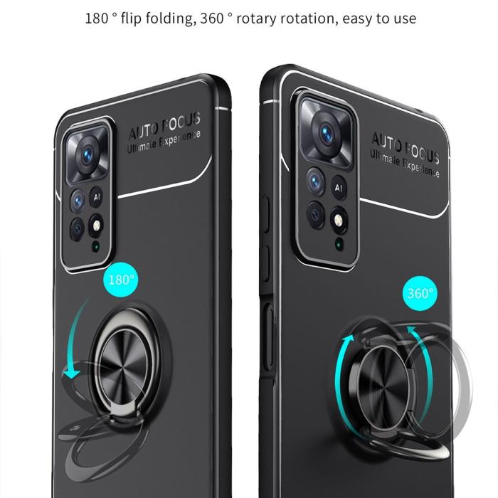 Bild 3, Xiaomi Redmi Note 11 Pro 5G Skal Ring Svart/Röd