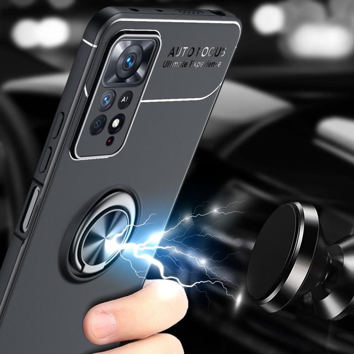 Bild 5, Xiaomi Redmi Note 11 Pro 5G Skal Ring Svart/Röd