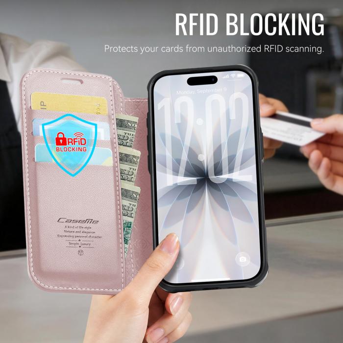 Bild 4, CASEME iPhone 17 Skal RFID Plånbok Roséguld