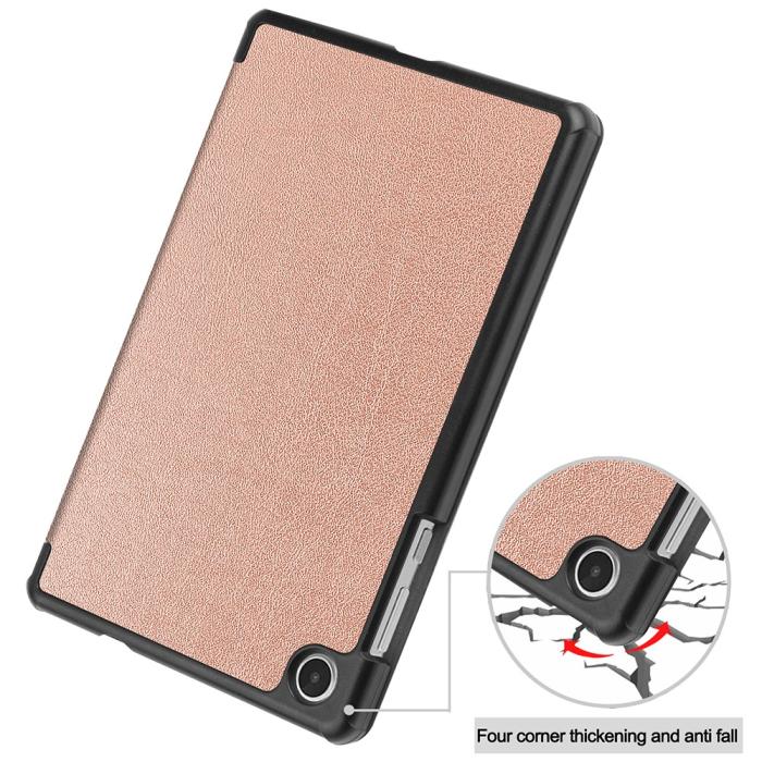 Bild 6, Lenovo Tab M8 (Gen 4) Fodral Tri-Fold Läder Roséguld
