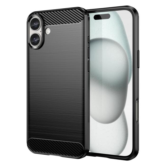 Bild 1, iPhone 16 Plus Skal Borstad Stål Svart