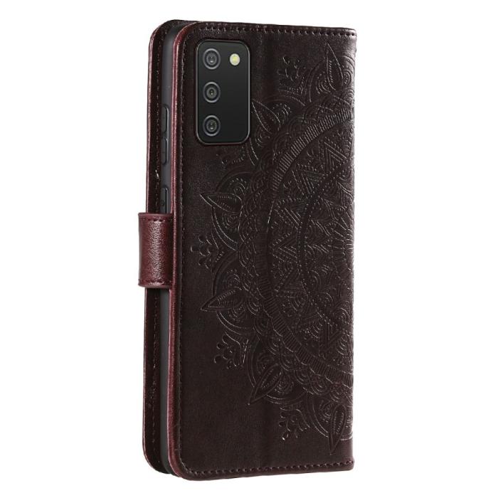 Bild 4, Samsung Galaxy A03s Fodral Mandala Läder Brun