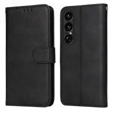 Sony Xperia 1 VII Fodral L&auml;der Svart