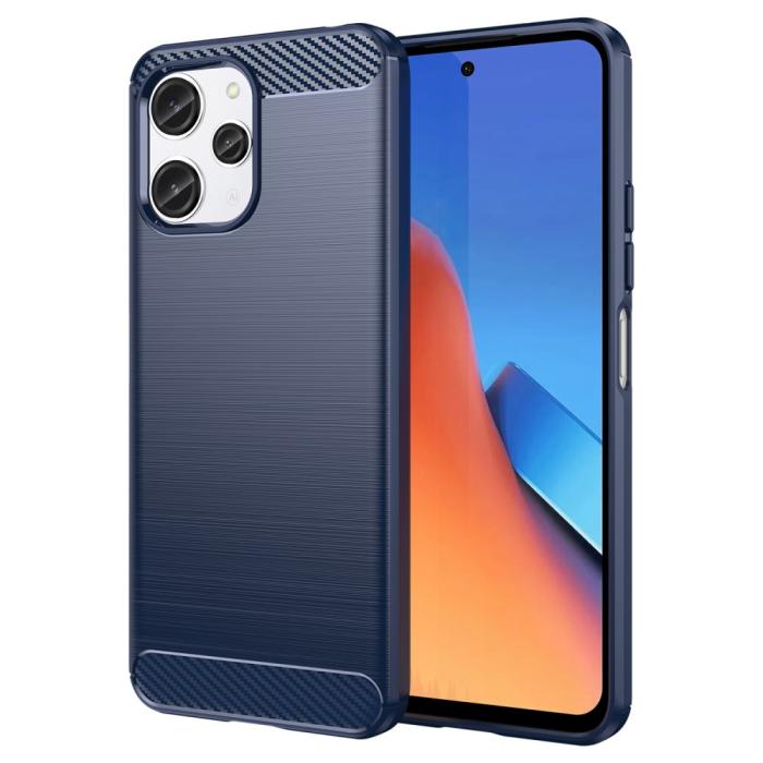 Bild 1, Xiaomi Redmi 12 5G/4G Skal Borstad Stål Textur Blå