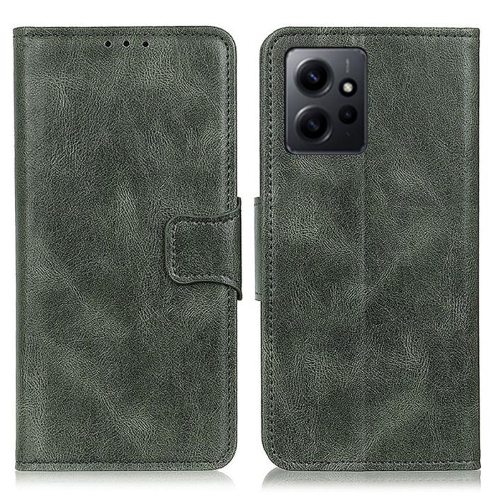 Bild 1, Xiaomi Redmi Note 12 4G Fodral Crazy Horse Läder Grön