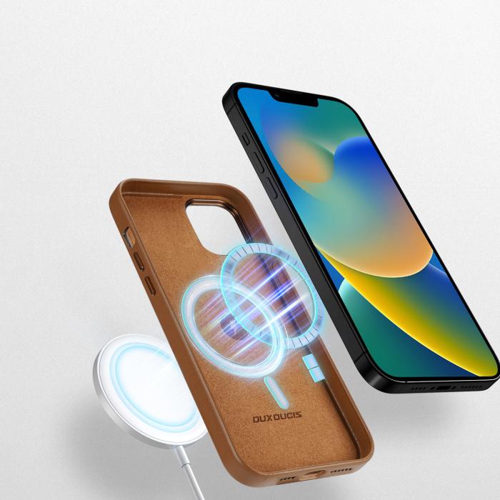 Bild 3, DUX DUCIS iPhone 14 Plus Skal MagSafe Grit Läder Brun