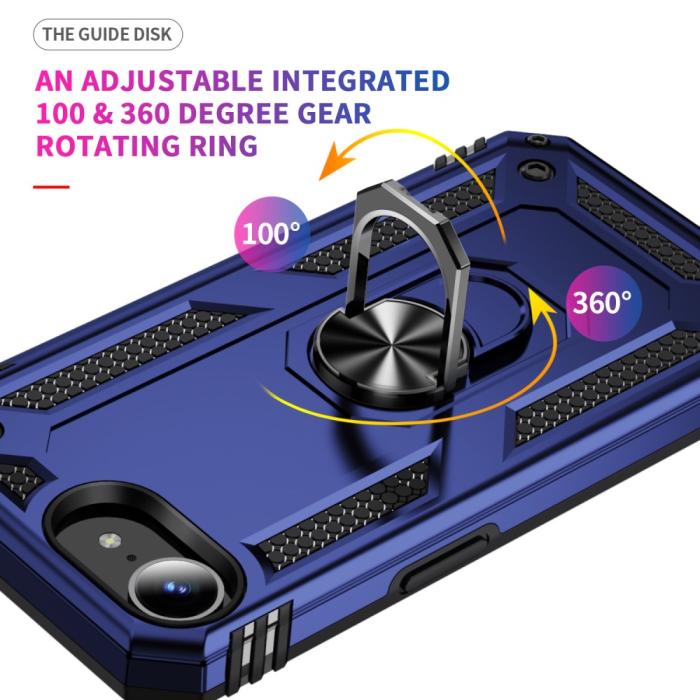 Bild 4, iPhone 17e / 16e Skal Shockproof Hybrid Ring Blå