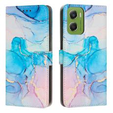 Motorola Moto G06 / G06 Power Fodral l&auml;der Marmor Rosa/Gr&ouml;n