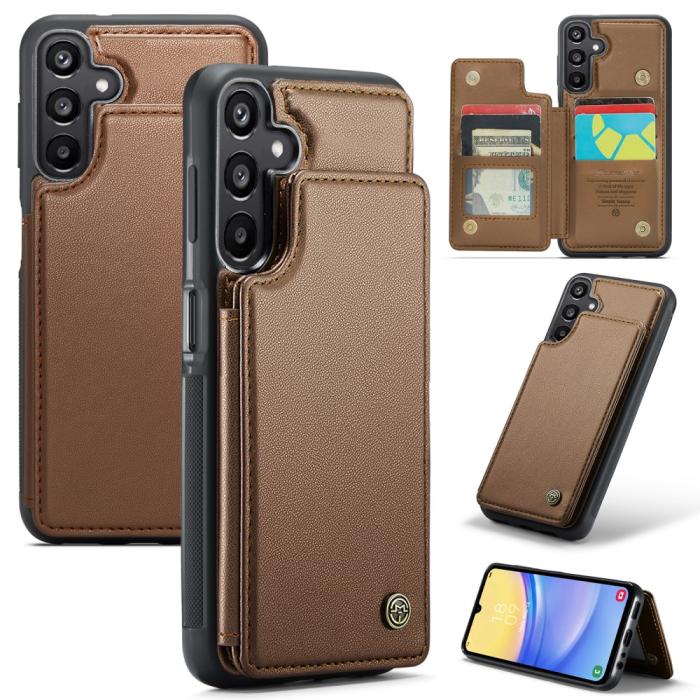 Bild 1, CASEME Samsung Galaxy A16 Skal RFID Kickstand Plånbok Brun