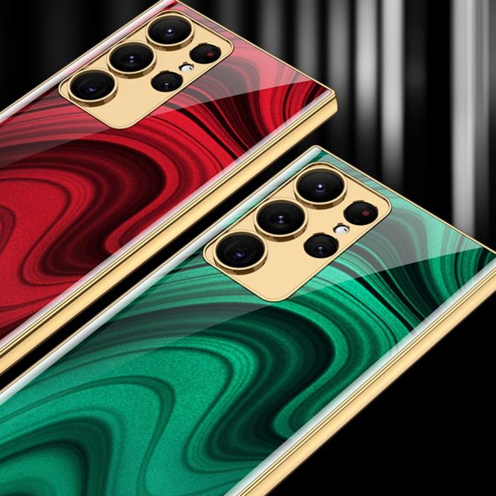 Bild 6, GKK Galaxy S24 Ultra Skal Härdat Glas Electroplate Klöver Ess