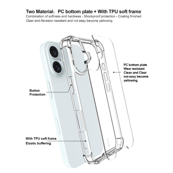 Bild 3, IMAK iPhone 16 Skal TPU Transparent