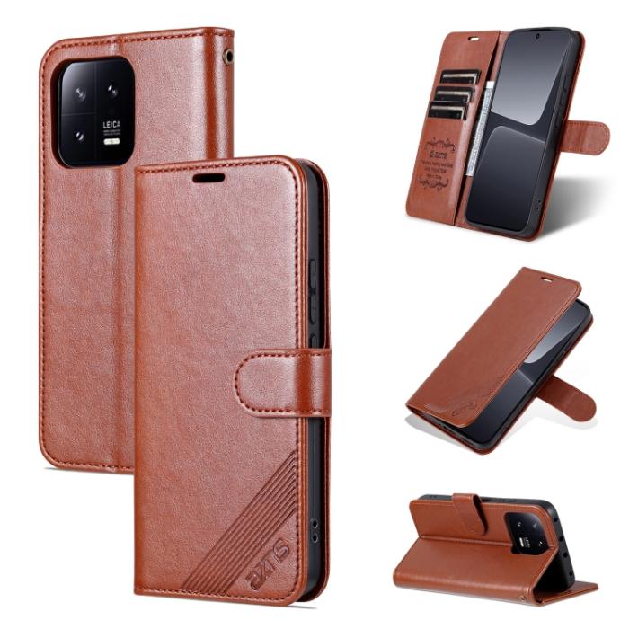 Bild 1, AZNS Xiaomi 13 Pro 5G Fodral Läder Brun