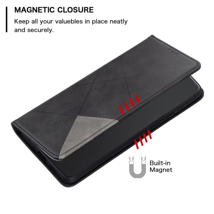 Bild 6, Xiaomi 13 Lite 5G Fodral Geometriskt Flip Läder Svart