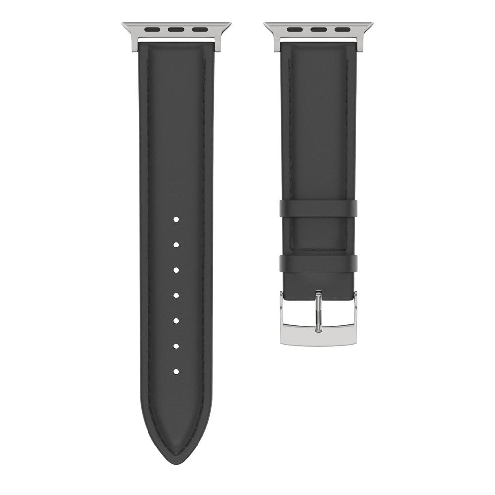 Äkta Läder Armband Apple Watch 41/40/38 mm Svart