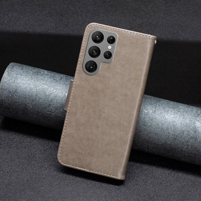 Bild 5, Samsung Galaxy S23 Ultra Fodral Tryckta Fjärilar Grå