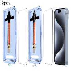 iPhone 15 Pro Max 2-PACK Sk&auml;rmskydd Helt&auml;ckande H&auml;rdat Glas
