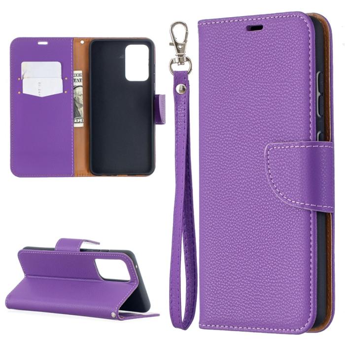 Bild 1, Samsung Galaxy A52 / A52s - Litchi Shark Fodral - Lila