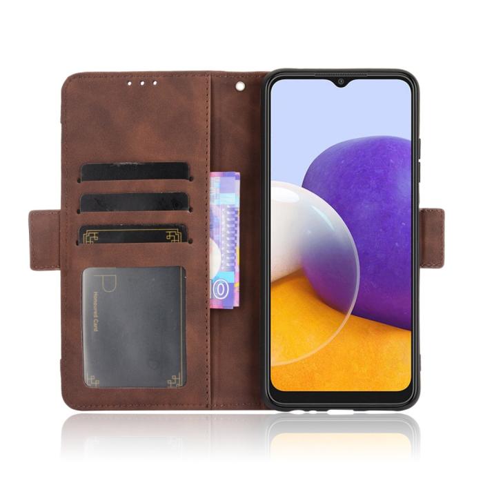 Bild 4, Samsung Galaxy A22 5G - Fodral Med Avtagbart Kortfodral - Brun