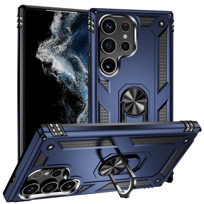 Bild 1, Samsung Galaxy S24 Ultra Skal Ring Hybrid Armor Blå