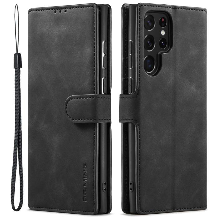 Bild 1, DG.MING Samsung Galaxy S22 Ultra Fodral Retro Läder Svart
