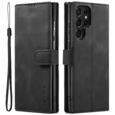 DG.MING Samsung Galaxy S22 Ultra Fodral Retro Läder Svart