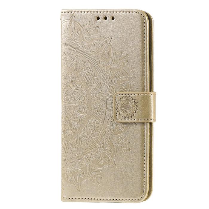 Bild 3, Samsung Galaxy A03s Fodral Mandala Läder Guld