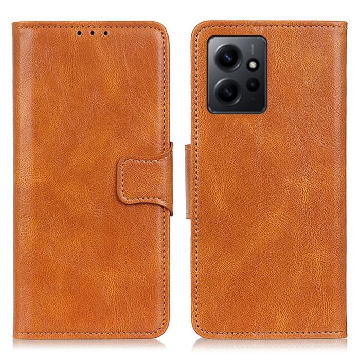 Bild 1, Xiaomi Redmi Note 12 4G Fodral Crazy Horse Läder Brun