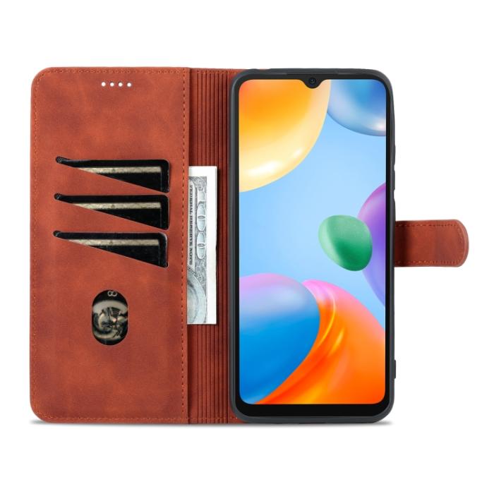 Bild 6, AZNS Xiaomi Redmi 10C Fodral Läder Brun