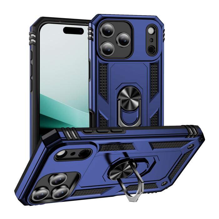 Bild 1, iPhone 17 Pro Skal Shockproof Hybrid Ring Blå