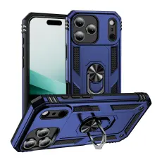 iPhone 17 Pro Skal Shockproof Hybrid Ring Blå