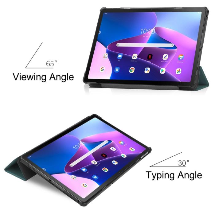 Bild 3, Lenovo Tab M10 Plus Gen 3 Fodral Tri-Fold Mörk Grön
