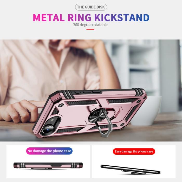 Bild 3, iPhone 17e / 16e Skal Shockproof Hybrid Ring Roséguld